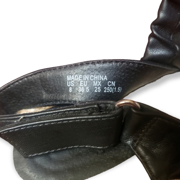 American Eagle Espadrilles Platform Ankle Strap Open Toe Sandals Black Size 8 - Picture 5 of 7